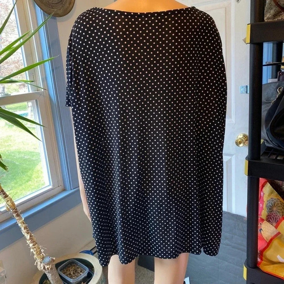 Jessica Simpson Collection Black White Poker Dot Casual Summer Top Women Plus 3X - Picture 4 of 5